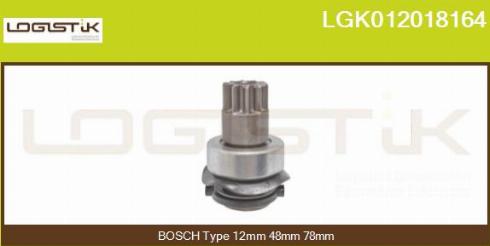 LGK LGK012018164 - Pinion, bendix, starter autospares.lv