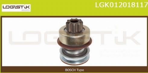 LGK LGK012018117 - Pinion, bendix, starter autospares.lv