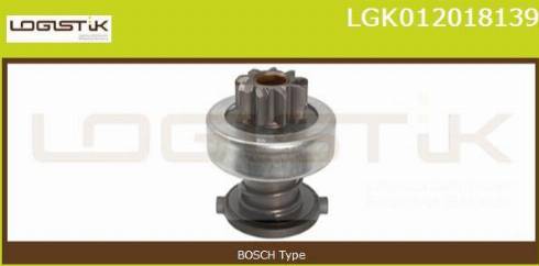 LGK LGK012018139 - Pinion, bendix, starter autospares.lv