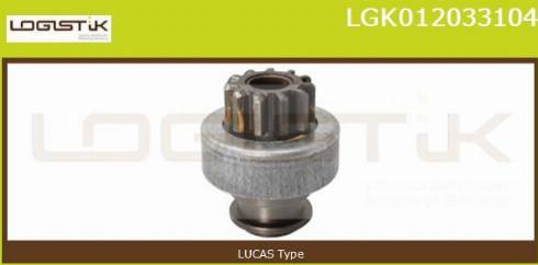 LGK LGK012033104 - Pinion, bendix, starter autospares.lv