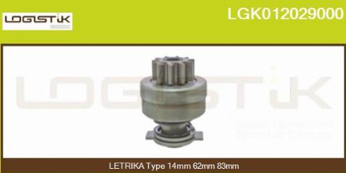 LGK LGK012029000 - Pinion, bendix, starter autospares.lv