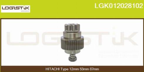 LGK LGK012028102 - Pinion, bendix, starter autospares.lv