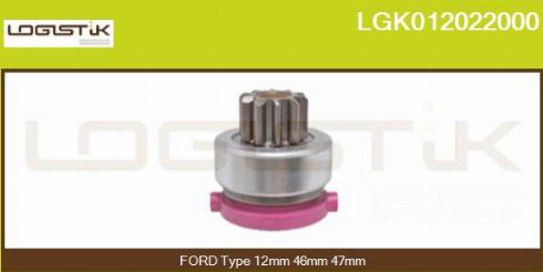 LGK LGK012022000 - Pinion, bendix, starter autospares.lv