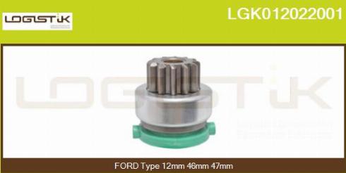 LGK LGK012022001 - Pinion, bendix, starter autospares.lv