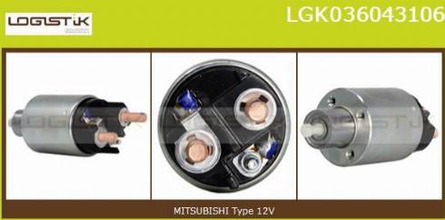 LGK LGK036043106 - Solenoid Switch, starter autospares.lv