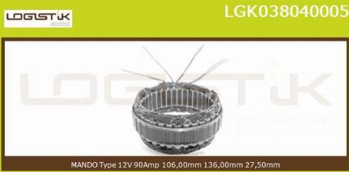 LGK LGK038040005 - Stator, alternator autospares.lv