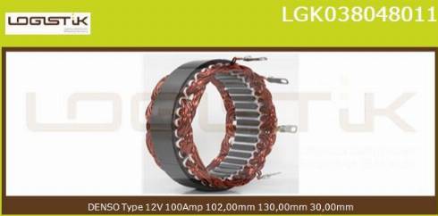 LGK LGK038048011 - Stator, alternator autospares.lv