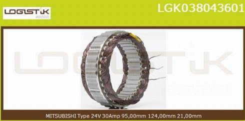 LGK LGK038043601 - Stator, alternator autospares.lv