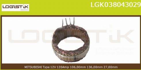 LGK LGK038043029 - Stator, alternator autospares.lv