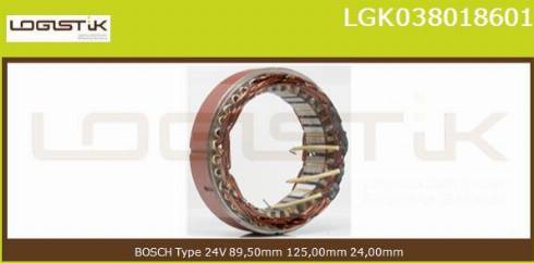 LGK LGK038018601 - Stator, alternator autospares.lv