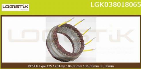 LGK LGK038018065 - Stator, alternator autospares.lv