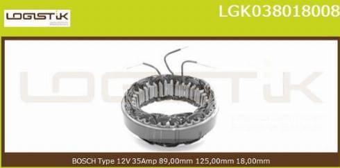 LGK LGK038018008 - Stator, alternator autospares.lv