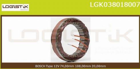 LGK LGK038018007 - Stator, alternator autospares.lv