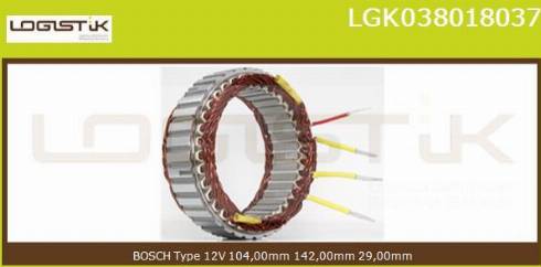 LGK LGK038018037 - Stator, alternator autospares.lv