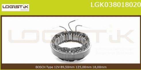 LGK LGK038018020 - Stator, alternator autospares.lv