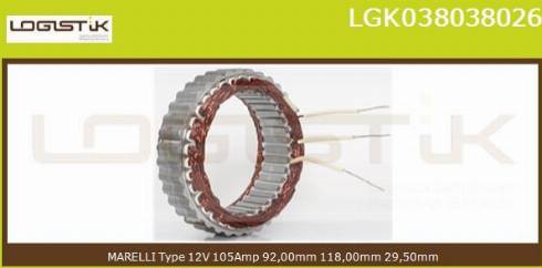 LGK LGK038038026 - Stator, alternator autospares.lv