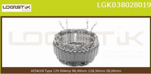 LGK LGK038028019 - Stator, alternator autospares.lv