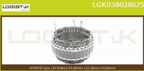 LGK LGK038028025 - Stator, alternator autospares.lv