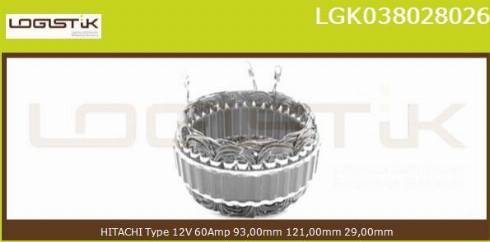 LGK LGK038028026 - Stator, alternator autospares.lv