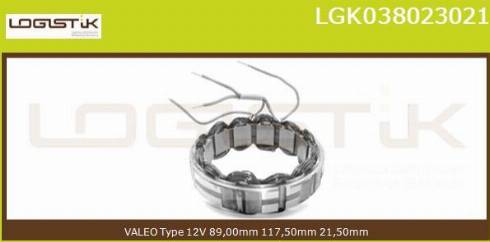 LGK LGK038023021 - Stator, alternator autospares.lv