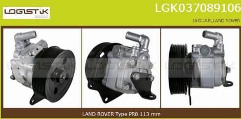 LGK LGK037089106 - Hydraulic Pump, steering system autospares.lv