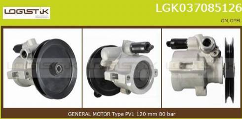 LGK LGK037085126 - Hydraulic Pump, steering system autospares.lv