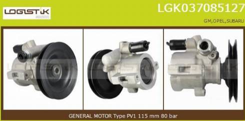 LGK LGK037085127 - Hydraulic Pump, steering system autospares.lv