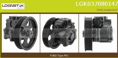 LGK LGK037080147 - Hydraulic Pump, steering system autospares.lv