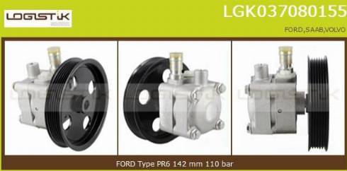 LGK LGK037080155 - Hydraulic Pump, steering system autospares.lv