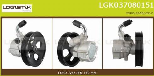 LGK LGK037080151 - Hydraulic Pump, steering system autospares.lv