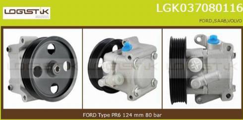 LGK LGK037080116 - Hydraulic Pump, steering system autospares.lv