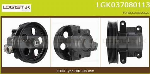 LGK LGK037080113 - Hydraulic Pump, steering system autospares.lv