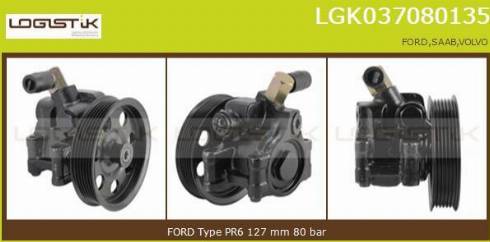 LGK LGK037080135 - Hydraulic Pump, steering system autospares.lv