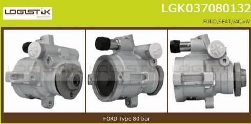 LGK LGK037080132 - Hydraulic Pump, steering system autospares.lv