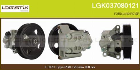 LGK LGK037080121 - Hydraulic Pump, steering system autospares.lv