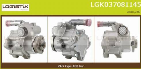 LGK LGK037081145 - Hydraulic Pump, steering system autospares.lv