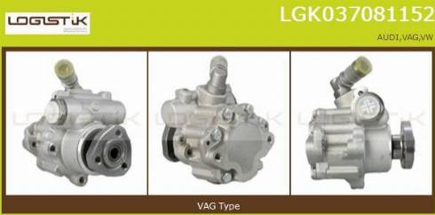 LGK LGK037081152 - Hydraulic Pump, steering system autospares.lv