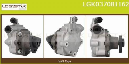 LGK LGK037081162 - Hydraulic Pump, steering system autospares.lv