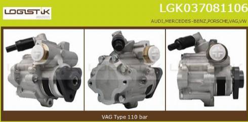 LGK LGK037081106 - Hydraulic Pump, steering system autospares.lv