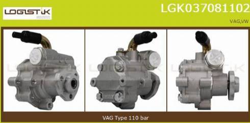 LGK LGK037081102 - Hydraulic Pump, steering system autospares.lv