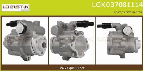 LGK LGK037081114 - Hydraulic Pump, steering system autospares.lv