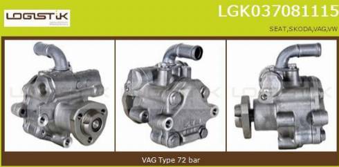 LGK LGK037081115 - Hydraulic Pump, steering system autospares.lv