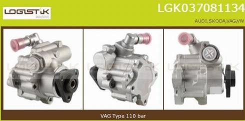 LGK LGK037081134 - Hydraulic Pump, steering system autospares.lv