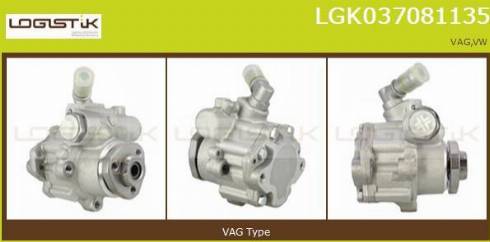 LGK LGK037081135 - Hydraulic Pump, steering system autospares.lv