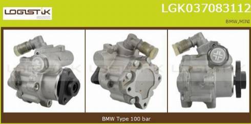 LGK LGK037083112 - Hydraulic Pump, steering system autospares.lv