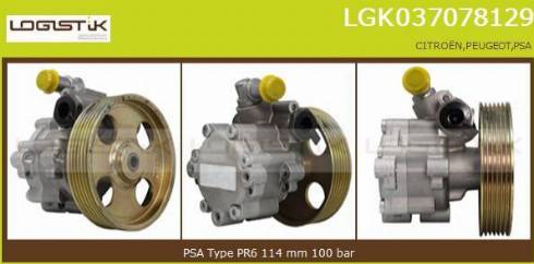 LGK LGK037078129 - Hydraulic Pump, steering system autospares.lv