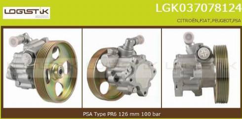 LGK LGK037078124 - Hydraulic Pump, steering system autospares.lv