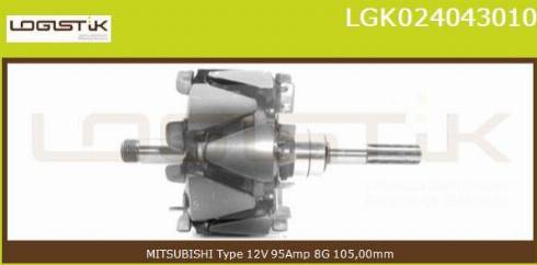 LGK LGK024043010 - Rotor, alternator autospares.lv