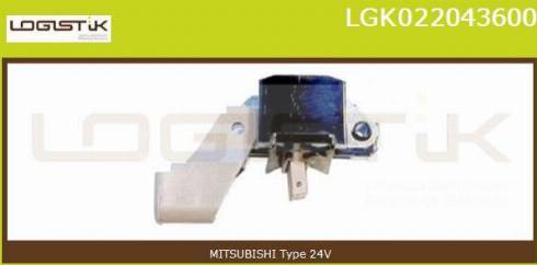 LGK LGK022043600 - Voltage regulator, alternator autospares.lv