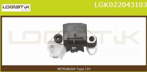 LGK LGK022043103 - Voltage regulator, alternator autospares.lv